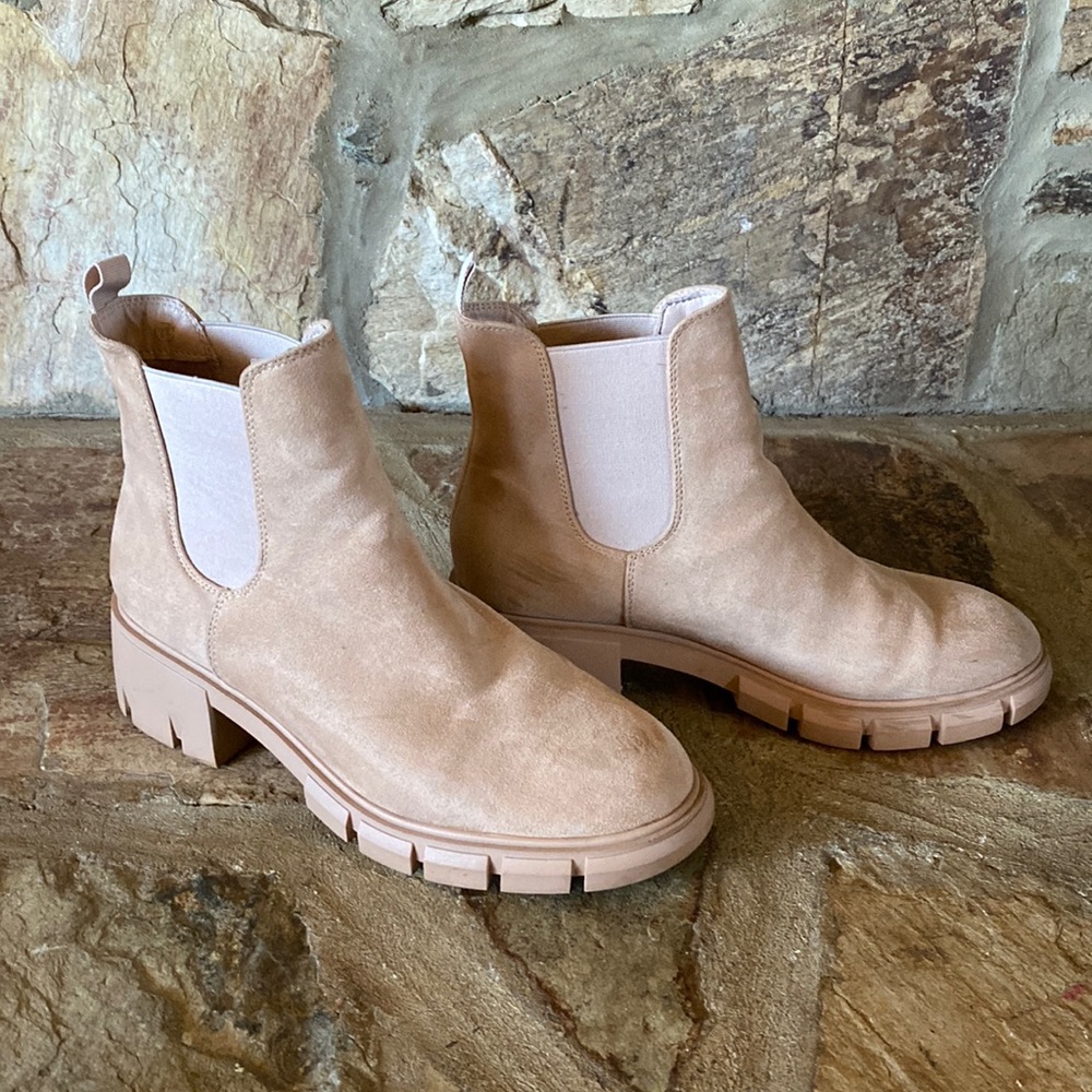 Tan and Cream Ankle Booties with Chic Design